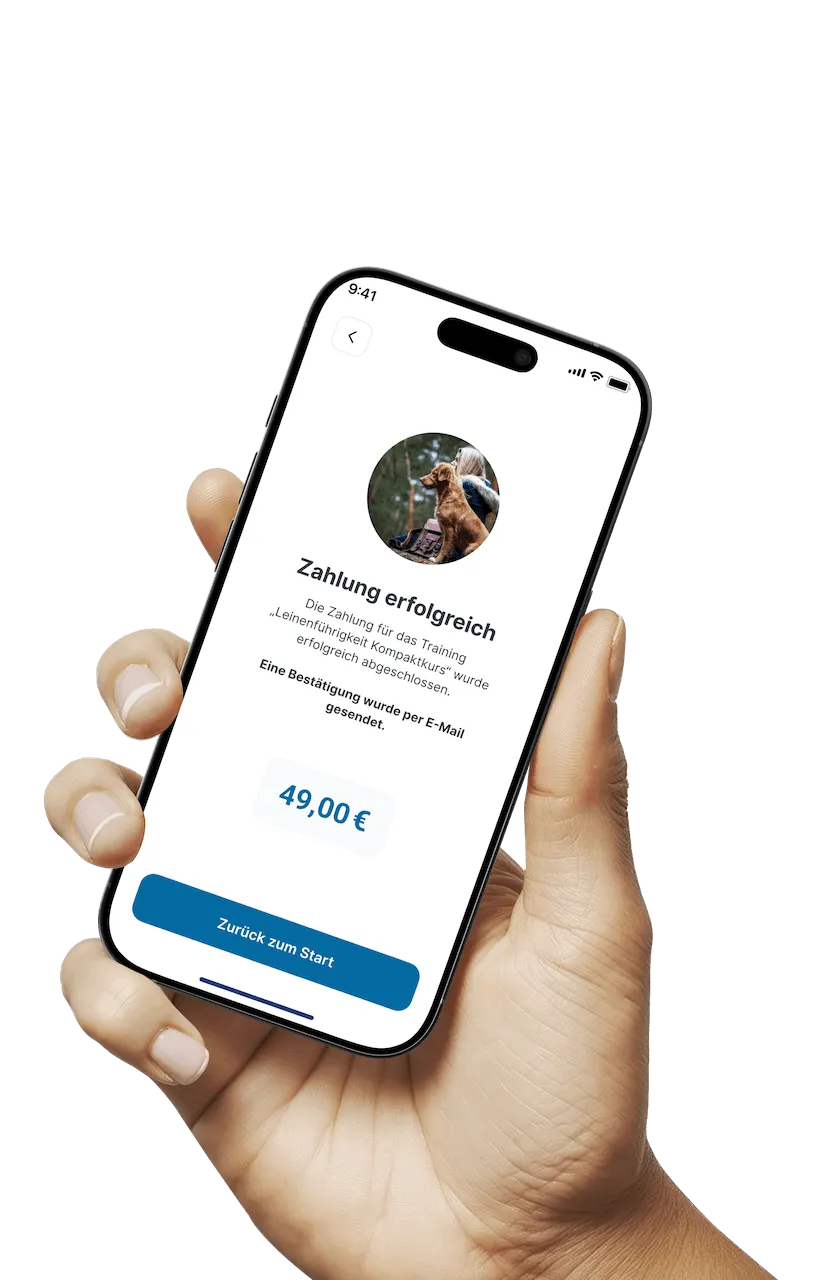 Hand hält ein Smartphone mit der Canity App